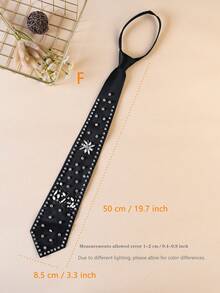 1 pieza Corbata de lujo premium para mujer, corbata de cuello totalmente hecha a mano con cuentas y cremallera, diseño versátil y lujoso adecuado para primavera, verano, otoño e invierno para vestir, para decoración navideña - Multicolor - Ver 19
