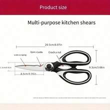 Multi - Purpose Heavy - Duty Kitchen Scissors, Ultra - Sharp And Durable Stainless Steel Shears For Cutting Meat, Fish, Poultry And More In Summer Cooking - màu đen - Xem 3