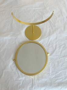 1 buc Oglindă de machiaj rotativă decorativă 1:2, Oglindă de vanitate metalică elegantă pentru biroul din cămin, Cadou pentru studente, Machiaj, Ieftin, Decor cameră, Vanitate, Călătorie, Dormitor, Accesorii machiaj, Oglindă, Oglindă de vanitate, Ieftin, Umplutură pentru șosete, Machiaj, Instrumente de machiaj, Lucruri ieftine, Cadouri, Cadouri pentru femei, Cadouri de Crăciun