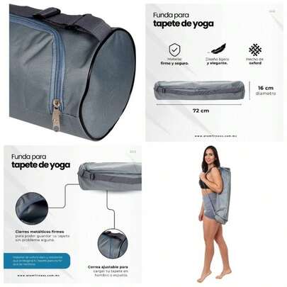 Bolsa para Tapete de Yoga Resistente, Impermeable y Ligera Cierre Completo para Mayor Proteccin Correa Ajustable para Yoga, Pilates o gimnasio