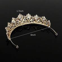 Rhinestones Tiara For Women Girls - Gold and Red Rhinestones - View 2