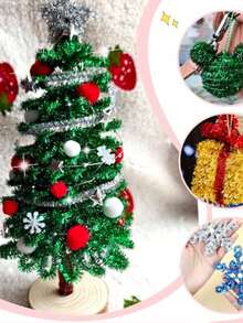 30cm Palitos con pompones de chenilla con brillo arcoíris, 100/200 piezas. Tallos de peluche brillante - Suministros de artesanía de alambre de lana suave para manualidades DIY, decoraciones navideñas y proyectos creativos. Alambre de metal suave para arte y artesanía, decoraciones navideñas de metal, Halloween, bodas, decoración del hogar, fiestas y decoraciones festivas. Y regalos de Navidad. - Multicolor - Ver 3
