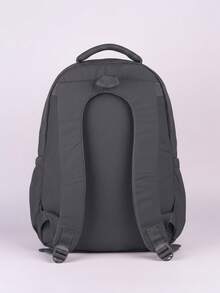 Large School Backpack For Notebook Pink Resistant Multiple Pockets Work Nylon Reinforced School College - Grey - View 3