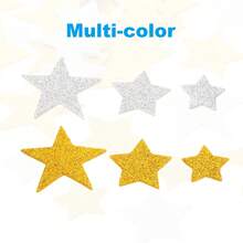 Foam Stickers, EVA Self Adhesive Glitters Foam Shape Sticker Craft Supplies For Scrapbook Card DIY Making Home Decor - 彩色五角星120Pcs - 查看 3