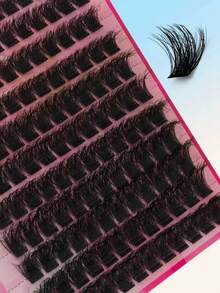 156片蓬松浓密睫毛嫁接套装，3D单根仿貂毛睫毛，D型卷翘，长度10mm-16mm，打造浓密卷翘睫毛 - D - 查看 6