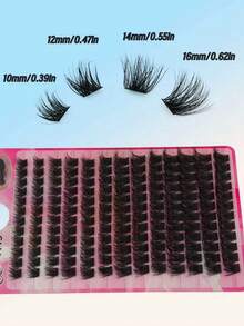 156片蓬松浓密睫毛嫁接套装，3D单根仿貂毛睫毛，D型卷翘，长度10mm-16mm，打造浓密卷翘睫毛 - D - 查看 5