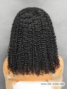 OQ Unprocessed Virgin Hair Wig, Fluffy Curly, 6x4 Transparent Lace Front Wig, No Glue Needed, 180% Density, 16-28 Inches, Human Hair Wig, Pre-Cut Lace, Pre-Plucked Hairline, Human Hair Wig, No Glue Needed, Gift Included, Halloween Costume, Human Hair Wig, Halloween Travel Essential, Y2K Style, Holiday Vacation Essential - S1 - View 6