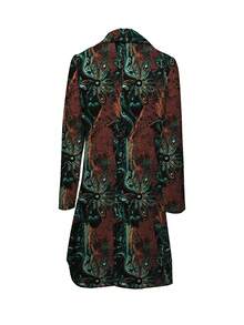 Women's Retro Floral Pattern Long Sleeve Lapel Collar Mid-Length Blazer Jacket, Spring/Autumn - 彩色 - 查看 4