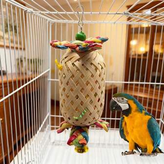 2 piezas Juguetes de linterna de pájaro navideño, Juguetes de linterna de loro de papel DIY, Adecuado para masticar pájaros, alivio del aburrimiento, limpieza y desgaste de los dientes, decoración de la jaula de pájaros, juguetes de pájaros navideños, sin batería