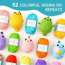 43/70-Piece Complete Crochet Kit For Beginners - 52 Colors Acrylic Yarn Skeins, 4 Crochet Hooks & 2 Knitting Needles With Needle Labels | All-In-One DIY Knitting Supplies For Adults & Craft Lovers - Color - View 8
