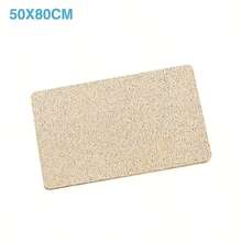 1pc Thicken Simple Solid Color Bathroom Mat With Rubber Backing For Shower Room Bathroom Toilet Rug With Hollow Circle Design, Room Decor - Beige - View 12
