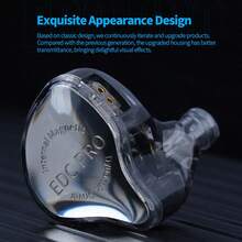 KZ EDC Pro 入耳式监听耳机，HiFi 立体声，舞台/录音室 IEM 有线降噪耳机，适合音乐家、音响发烧友（黑色/无麦克风） - No Mic - 查看 8