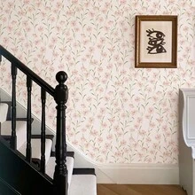 Rotolo di carta da parati floreale rosa di 44 x 1000 cm / 44 x 1200 cm, autoadesiva, impermeabile e rimovibile, per decorazione domestica, mobili e fai-da-te