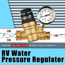 RV Water Pressure Regulator, Brass Lead-Free Adjustable Water Pressure Reducer With Gauge, Tool-Free Hand-Turn 0-160 PSI, 3/4" GHT For RV, Camper, Trailer, Garden Hose - ĐỒNG THAU03 - Xem 3