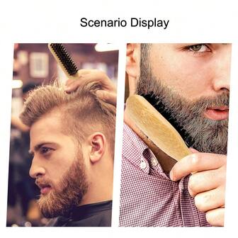 New Men's Beard Brush, Portable Beard Comb, Oil Head Styling Comb, Hair Cleaning Brush