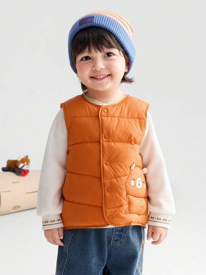 Balabala 儿童动物动物园IP羽绒背心幼儿冬季2025温暖可爱