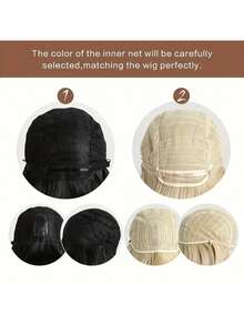 角色扮演假发 直发波波头 合成假发 蓝色 12 英寸 动漫 女士万圣节派对用 - 彩色 - 查看 10