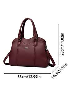 Genuine Soft Pu Leather Handbags For Women Vintage Shoulder Tote Bag Luxury Designer Ladies Large Capacity Purse Bags