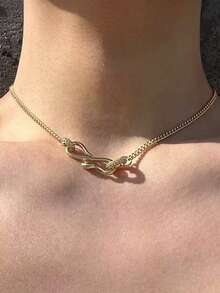 Snake Chain Necklace For Men, 18K Gold Plated Cuban Link Choker, Full Zirconia Inlay, Hip Hop Jewelry, Fashion Statement Collar Necklace - Gold - View 5