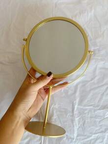 1 buc Oglindă de machiaj rotativă decorativă 1:2, Oglindă de vanitate metalică elegantă pentru biroul din cămin, Cadou pentru studente, Machiaj, Ieftin, Decor cameră, Vanitate, Călătorie, Dormitor, Accesorii machiaj, Oglindă, Oglindă de vanitate, Ieftin, Umplutură pentru șosete, Machiaj, Instrumente de machiaj, Lucruri ieftine, Cadouri, Cadouri pentru femei, Cadouri de Crăciun