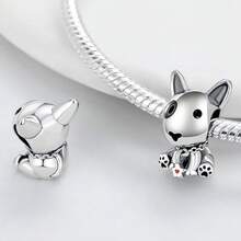 HappyStar 925 Sterling Silver Charms For Bracelets And Necklaces,Combination Dangle Pendants Beads Charms Jewelry Gift For Couples Sisters.(With Spacer Beads) - 2 hạt cườm hình chú chó trung thành - Xem 2