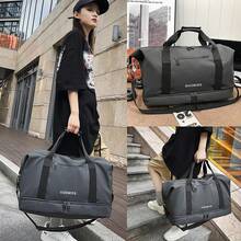 JeeLeeko Maleta Deportiva Bolsa para gym Diseño de Separación Húmedo y Seco Bolsa de viaje con ompartimento para Zapatos, para Hombres y Mujeres moda impermeable(Caqui) - gris - Ver 5