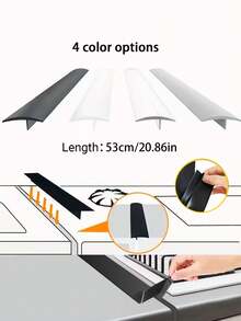 2pcs Adjustable T-Shaped Stove Sealing Strips, Durable Kitchen Stove Protector Strips - Heat Resistant, Scratch Resistant, Easy To Clean And Install, Oil & Dirt Proof Silicone Caulk Strips For Kitchen, Stove Tops, Small Appliances - Multicolor - View 3