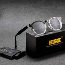 Gafas transparentes para hombre HBK con marco de TR y lentes de ABS, de estilo ovalado, casual, simple y vintage. Monturas de gafas de moda para uso al aire libre, viajes, fotos, deporte y óptica, tanto para hombres como para mujeres. - K39944 - Ver 9