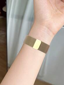 Compatible With Apple Watch Band And Case: Stylish, Soft, Breathable, And Adjustable. Features A Circular Braided Stainless Steel Magnetic Band And A Drop-Resistant, Scratch-Resistant Soft TPU Case. Compatible With Apple Watch Series Ultra/11/10/9/8/7/6/5/4/SE, As Well As 40/41/42/44/45/46/49mm Bands And Cases. Milanese-Style Band And 360-Degree Case For All-Around Protection. - Gold Strap + TPU Case - View 11