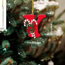 1 pièce Lettre anglaise plate en acrylique pour décoration suspendue, décoration d'arbre de Noël pour la maison et les fêtes, cadeau de vacances - sans pile nécessaire, décoration d'arbre de Noël, décoration de fête du Nouvel An, ornement suspendu, convient pour la décoration d'intérieur hivernale et les célébrations de vacances, fête de festival, fête de Noël, décoration de chambre, décoration de vacances, décoration de festival, faveur de fête, décoration de fête de Noël amusante, Joyeux Noël, Bonne année, décoration de Noël, cadeau de Noël parfait pour les amis