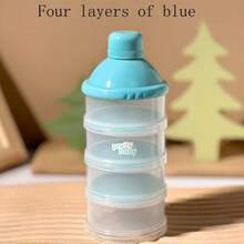 1 szt. przenośny wielowarstwowy dozownik mleka w proszku dla niemowląt, przezroczysty, odłączany, 3/4 warstwy, różowy