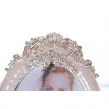 KawaiiStory BMxy0075 Cream White Silver Metal Picture Frame Photo Frame Antique Baroque Luxury Design Roses Decoration Photo Size 13 X 18 Cm 5 X 7 Inches