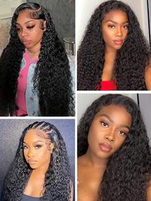 Water Wave Brazilian Remy Human Hair Extensions 1 Bundle Natural Color Curly Wavy Weave For Women Versatile For All Skin Tones - Natural Black - View 6