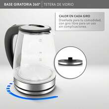 RCA Tetera de Vidrio Eléctrica RC-328 con Luz LED, Capacidad de 1.8 Litros, Apagado Automático, Resistente al Calor, Asa Fría, Base de Acero Inoxidable y Protección Sobrecalentamiento. - Tetera - Ver 1