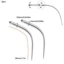 3pcs/Set 18G/16G/14G Hypoallergenic Stainless Steel External/Internal Thread Curved Barbell Tapered Body Piercing Jewelry Insertion Tool Kit, Suitable For Ear/Nose/Lip/Eyebrow/Navel/Tongue Piercing And Stretching