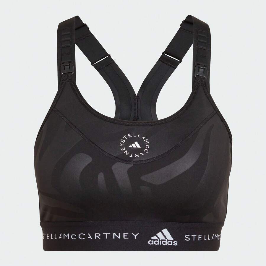 Adidas Women's SMC Medium Support Criss-Cross Back Sports Bra HG1289 - Black - View 1
