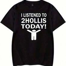 Summer BestsellersThe Most Popular I Listen To 2Hollis Today T-Shirt Short-Sleeved Men Fashion Casual Summer Teesupple - màu đen - Xem 7