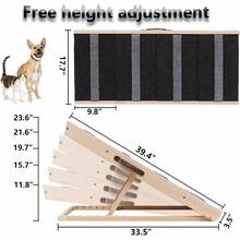 Upgrade 2 - In - 1 Pet Ramp Dog Stair, Folding Pet Stairs, Portable Dog Ramp SmallLarge Old Animals With Non - Slip Surface, Dog Ramp Bed, Couch And Car, 11.8 To 23.6 Height Adjustable40*17. - 40*17,71 - Xem 3