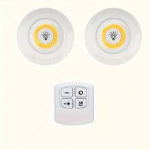 COB照明夜灯，可调光，定时功能，遥控，易于安装，AAA电池供电，便携式橱柜灯，适用于衣柜、厨房、浴室、卧室、宿舍等场景