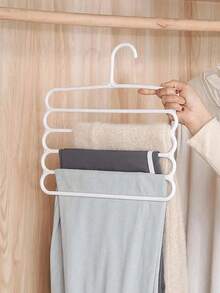 5pcs Household Multi-Layer Pants Rack, Five Layer Anti Slip Storage Pants Rack, Multifunctional Seamless Clothes Hanger, Scarf, Tie, Drying Rack, Room Decoration, Home Decoration, Bedroom Decoration, Storage, Creative, Multi-Functional Bold Five Layer Pants Rack, Drying Rack, Anti Slip Drop Pants Storage Rack - White - View 10