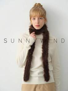 1 pieza Bufanda de mujer de unicolor de poliéster polar, minimalista y de moda para uso diario