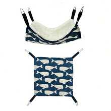 Hamac moale și confortabil pentru animale de companie mici, hamac pentru agățat, leagăn de dormit pentru toate anotimpurile cu design drăguț de desene animate, poliester, nu necesită asamblare, accesorii pentru cuști pentru animale de companie mici, pentru porcușori de Guineea, hamsteri, planori de zahăr, dihori