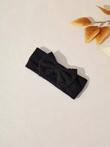 1pc Autumn/Winter New Jacquard Striped Fabric Baby Headband, Cute Solid Bow Infant Headwear, Fashionable Princess Baby Hair Accessories