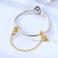 1 件银色闪亮方晶锆石复古金色飞机热气球心形调色板邪眼萤火虫蝴蝶吊坠适合原创手链项链吊坠串珠 DIY 珠宝制作女士女孩日常珠宝配饰 - 金色 - 查看 8