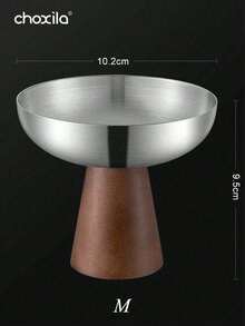 choxila 1个甜点杯，高脚小吃沙拉布丁杯，甜点碗，木底托盘，冰淇淋碗，不锈钢盘，烛台，适用于家庭、餐厅、庭院、聚会/派对/露营/礼品，斋月期间可用 - Cup - 查看 8