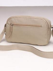 1pc Solid Color Fashionable Minimalist Nylon Zipper Closure Casual Backpack, Handheld & Shoulder Strap, Suitable For Spring, Summer, Autumn, Daily Use, Work, Business, Shopping Pouch - Multicolor - View 4