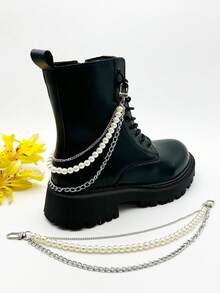 1 Pair Fashion Gold/Silver Chain Decor For Women Shoes/Boots - Multicolor - View 6