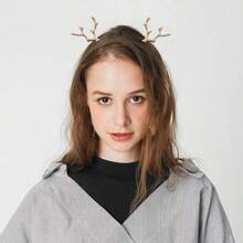 Reindeer Antler Headband Christmas Deer Antler Hairband Fawn Horn Hair Bands Women Hair Hoop Headpiece Accessories