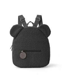 1pc Kids Cute Teddy Bear Ears Backpack, Girls Soft Plush Fleece Mini Backpack With Zipper Pocket, Lightweight Small Bag For Daily Use, Travel Or School - Multicolor - View 10