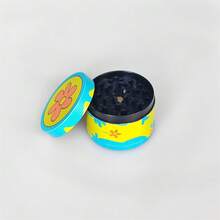 1 件 4 层 50 毫米锌合金小花形烟草研磨器，高品质金属吸烟研磨器，粉色/绿色可选 - 彩色 - 查看 8